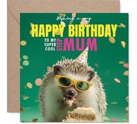 Biglietto di compleanno per matrigna - torta Spike-tacular - Biglietto di auguri di compleanno per matrigna da figlio figlia, 145 mm divertente riccio