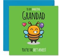 Biglietto di compleanno per nonno - Youre The Bees Knees! - Biglietto di auguri di compleanno per nonno da nipote nipote, 145 mm carino ape Bday biglietti di auguri