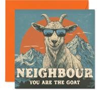 Biglietto di compleanno per vicino, con scritta in lingua inglese "You Are The Goat", biglietto di auguri per il prossimo di amici e familiari, 145 mm, divertente biglietto di auguri di compleanno con