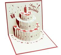 Biglietto di Compleanno Pop up 3D, Biglietti di Auguri per Compleanno Auguri di Buon Compleanno, Biglietto di Compleanno Pop up con Busta per Bambini, Amica, Amore, Mamma -Modello di Torta