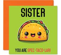 Biglietto di compleanno sorella - Spec-Taco-lar - Divertente biglietto di auguri di compleanno sorella di fratello regalo di compleanno fratelli 145mm biglietti di auguri