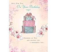 Biglietto di compleanno tradizionale - 20,3 x 15,2 cm - Piccadilly Greetings