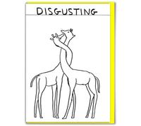 Biglietto di compleanno ufficiale David Shrigley - "Disgusting" - spiritoso divertente compleanno umoristico - per lui, lei, uomini, donne, amici, biglietti stravaganti per gli amanti dell'arte