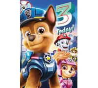 Biglietto di compleanno ufficiale Paw Patrol per 3 anni.