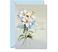 Biglietto di condoglianze per la perdita del padre - floreale più profondo condoglianze fiori - biglietti di lutto per adulti, 12,7 x 17,8 cm condoglianze Thinking of You biglietti di auguri
