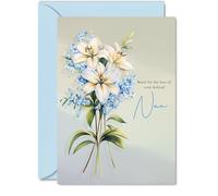 Biglietto di condoglianze per la perdita della nonna, motivo floreale con fiori più profondi, biglietti per lutto per adulti, 12,7 x 17,8 cm, condoglianze che pensano a te