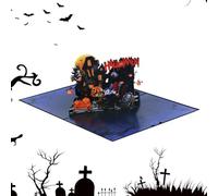 Biglietto di Halloween 3D Souvenir Horror Spaventoso con messaggio scritto | Biglietto Halloween 3D infestato per madre compagni adolescenti Camino Biblioteca Notte Tavolo Da Pranzo