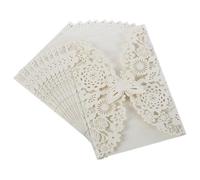 Biglietto di Invito per Matrimonio 10 pezzi/confezione farfalla 3D biglietti d'invito fiore di nozze inviti debutto compleanno tagliati al laser for feste 5x7 pollici dimensioni Per le feste(Beige)