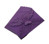 Biglietto di Invito per Matrimonio 10 pezzi/confezione farfalla 3D biglietti d'invito fiore di nozze inviti debutto compleanno tagliati al laser for feste 5x7 pollici dimensioni Per le feste(Purple)