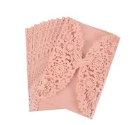 Biglietto di Invito per Matrimonio 10 pezzi/confezione farfalla 3D biglietti d'invito fiore di nozze inviti debutto compleanno tagliati al laser for feste 5x7 pollici dimensioni Per le feste(Pink)