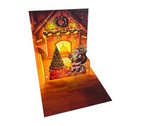 Biglietto Di Natale 3D, Caminetto Pop-up Musicale, A LED, Busta | Illuminazione Calda, Modulo Audio Integrato, Spazio Vuoto Per I Messaggi, Ricordo In Da 300 G/m² Per La Famiglia, Gli