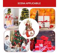Biglietto di Natale 3D - Design a 4 strati in carta rossa | Biglietto di auguri con Babbo Natalé e renne, albero di Natale con strati pop-up, auguri per le feste e inviti per feste in famiglia, biglie