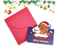 Biglietto di Natale con buste, cartone animato, in scatola, fatto a mano, vuoto, con busta, per bambini, adulti, famiglia
