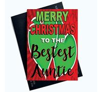 Biglietto di Natale con scritta "Merry Christmas to The Bestest Auntie Family Card" da nipote da nipote, idea regalo per la zia Happy Xmas Card PC587