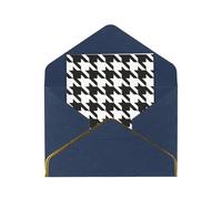 Biglietto di Natale con stampa pied de poule, per Capodanno, Ringraziamento, compleanno, ringraziamento, simpatia, anniversario, con buste