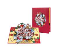 Biglietto di Natale dimensionale con composizione floreale invernale fatto a mano decorazione domestica fiocco di neve biglietto di invito per festa