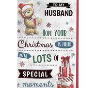 Biglietto di Natale extra large con scritta "to my Amazing Husband Merry Christmas", design extra large di 8 pagine, buono sconto del 20% incluso per il prossimo acquisto.