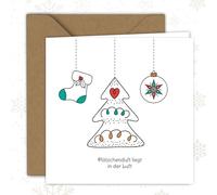 Biglietto di Natale - Godetevi l'attesa di Natale | Biglietto pieghevole (15 x 15 cm) - con busta kraft - interno bianco