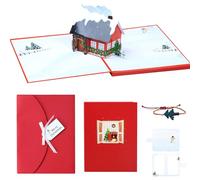 Biglietto di Natale illuminato con luce a LED, fatto a mano, auguri di festa per famiglia, amico, festa, messaggio di Natale