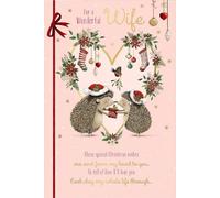 Biglietto di Natale per moglie "HedgeHugs" Wishing Well Studios