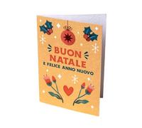 Biglietto di Natale Piantabile con Semi | Cartolina Natalizia Originale con Busta in Carta Vegetale | Regalo Significativo ed Emozionante | Resetea