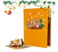 Biglietto di Natale - Saluto musicale 3D per le vacanze, ricordo con display illuminato, grafica pop-up in carta, oggetto festivo elettronico, busta postale unica per la famiglia, per bambin
