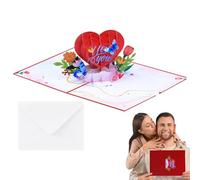 Biglietto Di Nozze 3D - Regalo D'amore Pop-up | Coppia Romantica Con Design A Forma Di Farfalla A Forma Di Cuore, Ricordo Del Messaggio Di Pensiero, Celebrazione Del Compleanno Di San Per L'