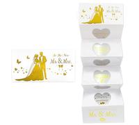 Biglietto di nozze per sposi e sposi, eleganti biglietti di nozze bianchi e oro per regali in contanti, portafoglio regalo di nozze, biglietto di nozze per sposi e sposi, regali per signori e signore