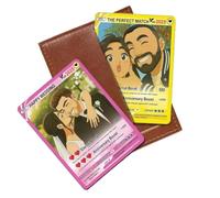 Biglietto di nozze personalizzato con foto anime - Carte d'amore divertenti per i giocatori, carte personalizzate per coppia, regalo personalizzato per coppia