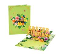 Biglietto Di Pasqua Pop-Up 3D - Cartolina Di Auguri Pasquali | Biglietto Happy Easter 21 Cm, Design Coniglio E Uova Fatto A Mano, Carta Premium Ricordo Per Moglie, Mamma, Papà E Amici