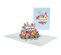 Biglietto di ringraziamento 3D pop-up, biglietto di ringraziamento per insegnanti, biglietto di auguri per la festa della mamma con bouquet