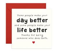 Biglietto di ringraziamento "My Day and Life Better" - Biglietto di amicizia o apprezzamento per moglie, marito, fidanzata, fidanzato, lui, lei, bambino, tesoro, innamorato, fornito con adesivi