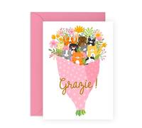 Biglietto di ringraziamento per gli amici - Bouquet di gattini carini - Biglietti di auguri a forma di gatto - Fiori floreali - Biglietti di ringraziamento con busta - Regali di apprezzamento