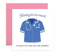 Biglietto di ringraziamento per infermieri, per assistenti sanitari, uniforme medica, messaggio di gratitudine per il personale ospedaliero, viene fornito con adesivi dolci