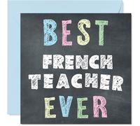 Biglietto di ringraziamento per insegnante di francese - Best French Teacher Ever - Biglietto di ringraziamento da alunno, 145 mm x 145 mm