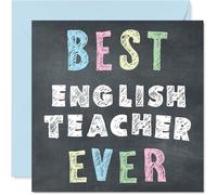 Biglietto di ringraziamento per insegnante di inglese - Best English Teacher Ever - Biglietto di ringraziamento da alunno, 145 mm x 145 mm