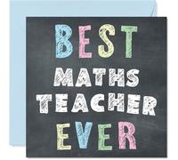 Biglietto di ringraziamento per insegnante di matematica - Best Maths Teacher Ever - Biglietto di ringraziamento da studente, 145 mm x 145 mm