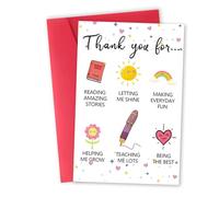 Biglietto di ringraziamento per insegnante, "Thank You for Helping Me Grow", ottimo regalo di apprezzamento da parte degli studenti, regalo perfetto per la fine del semestre