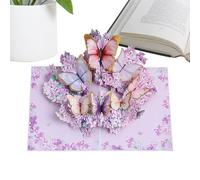 Biglietto di San 3D, bouquet di fiori 3D pop-up 3D, con busta, decorazioni vintage a forma di farfalla, per donne, mogli, mamme, madri, sorelle, zie, nonne, amiche