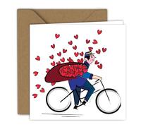 Biglietto di San Valentino con bicicletta per due, formato A6, pieghevole, con busta, biglietto d'amore, anniversario