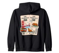 Biglietto d'imbarco San Francisco Travel Art Design Felpa con Cappuccio
