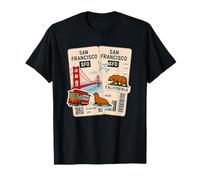 Biglietto d'imbarco San Francisco Travel Art Design Maglietta