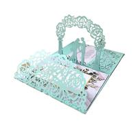 Biglietto d'invito for matrimonio con tasca a tre ante, pop-up 3D, invito tagliato al laser, biglietto d'auguri(Blue)