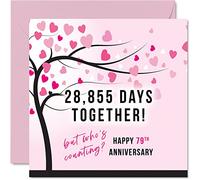 Biglietto divertente per 79° anniversario di matrimonio per moglie o marito 28855 giorni insieme regalo con scritta "I Love You" per il 79° anniversario di matrimonio 145mm