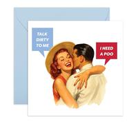 Biglietto divertente per coppie, con scritta in lingua inglese "Talk Dirty to Me I Need a Poo", per anniversario, San Valentino o semplicemente perché per fidanzato, fidanzata, marito, moglie, signora