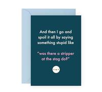 Biglietto divertente per le relazioni - Saying Something Stup* d Stripper sulla domanda di addio al celibato - scherzi divertenti per coppie - ideale per partner, fidanzata, fidanzato, marito, moglie