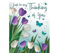 Biglietto d'occasione Thinking of You - 20,3 x 15,2 cm - Regal Publishing, C80134, blu|verde|grigio