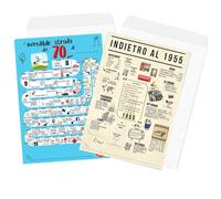 Biglietto doppio Idea Regalo 70 Compleanno - regalo originale 1955 per uomo o donna - compleanno formato A4 con busta - stile vintage elegante