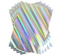 Biglietto formato A4 con getto obliquo olografico, 250 g/mq, 297 mm x 210 mm, in cartoncino metallico argentato, per artigianato, scrapbooking, fogli lucidi, lucidi (10 fogli)