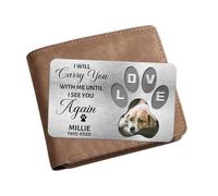 Biglietto fotografico personalizzato con scritta "I Will Carry You with Me Until See You Again", regalo commemorativo per cani, gatti, perdita di animali domestici, regalo di simpatia per gli amanti